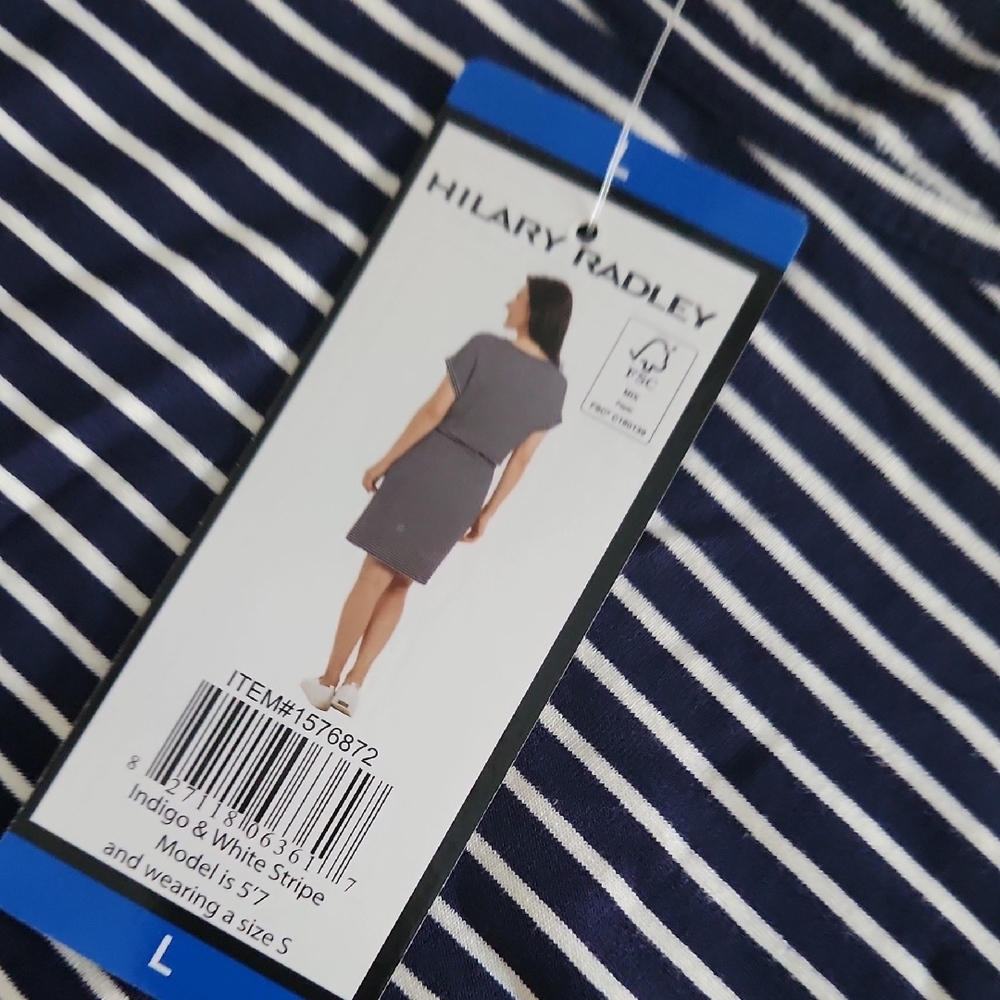 Hilary Radley Navy and White Striped Top - Picture 3 of 7